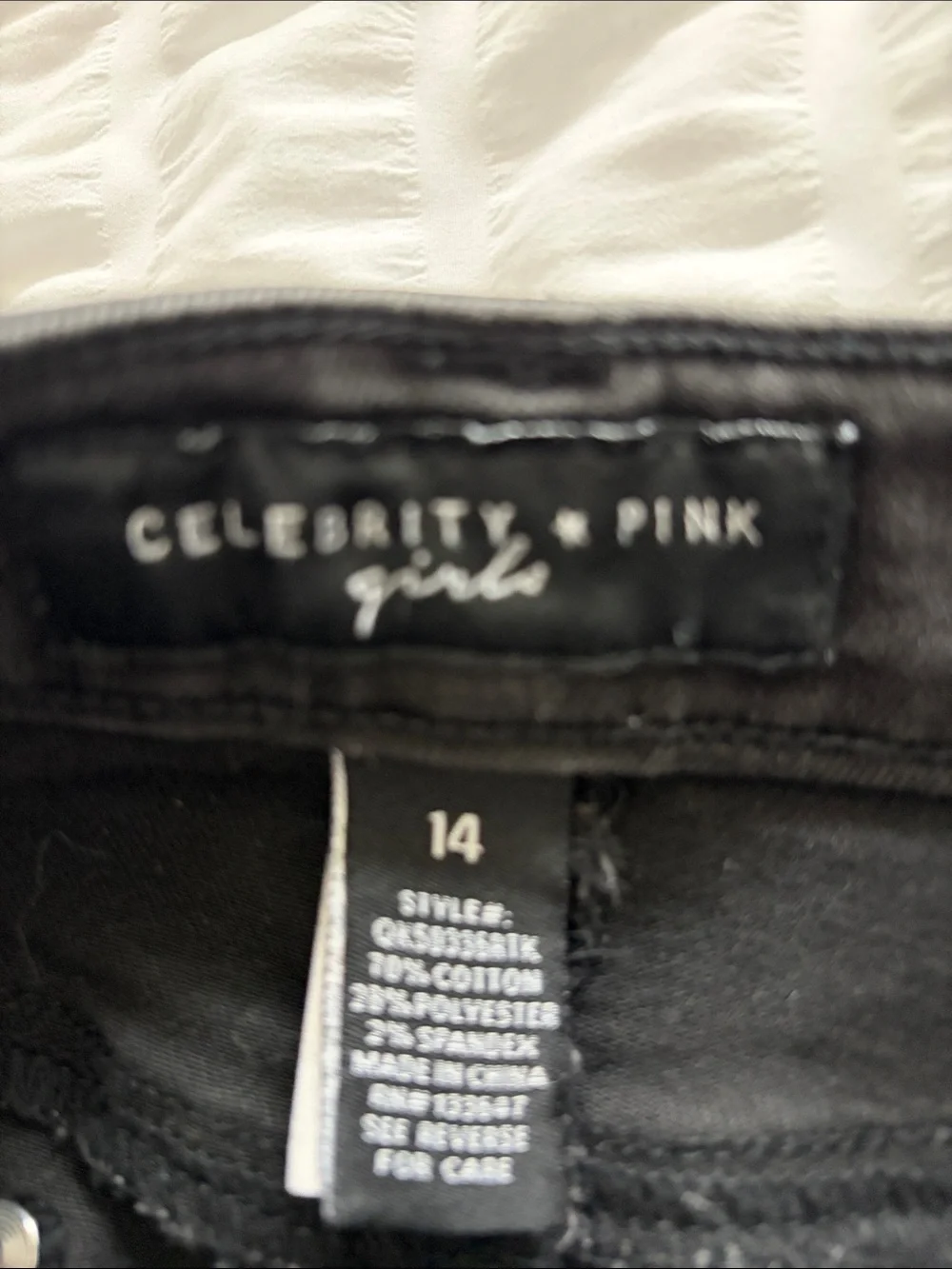 Celebrity Pink Youth Distressed Denim Classic Black Mini Skirt.